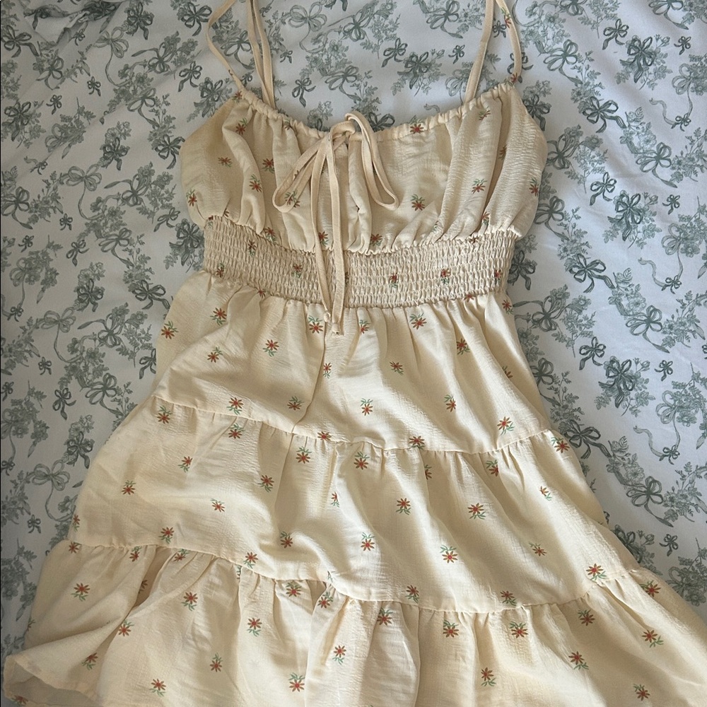 Cream Floral Sundress